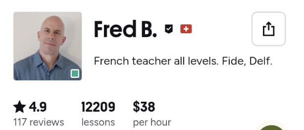 Bonjour, je m’appelle Fred. Je suis le créateur de Le français pour les expatriés en Suisse, un projet né de ma passion pour l’enseignement et de plus de 20 ans d’expérience en tant que professeur de français, en Suisse et à l’international. Avec plus de 1300 élèves accompagnés, je peux vous aider à : Réussir vos examens officiels de français (FIDE, DELF, DALF) Améliorer votre français professionnel et optimiser votre CV Préparer un entretien d’embauche ou de naturalisation en Suisse Vous intégrer facilement à la culture et à la vie suisses Apprendre le français pour voyager, élargir vos horizons ou soutenir vos enfants à l’école ✨ Avec Le français pour les expatriés en Suisse, vous bénéficiez d’un accompagnement personnalisé, adapté à vos besoins réels et à vos objectifs concrets.